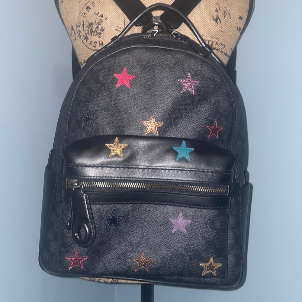 COACH Monogram stars backpack